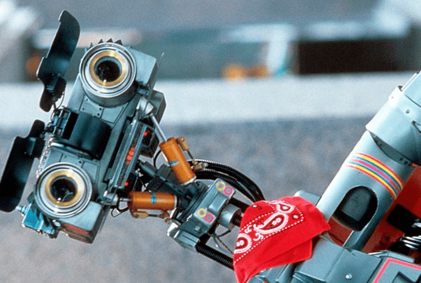 Tim Blaney como o personagem Número Cinco no Filme: Short Circuit: O Incrível Robô (1986).Um dos personagens mais famosos dos anos 80.