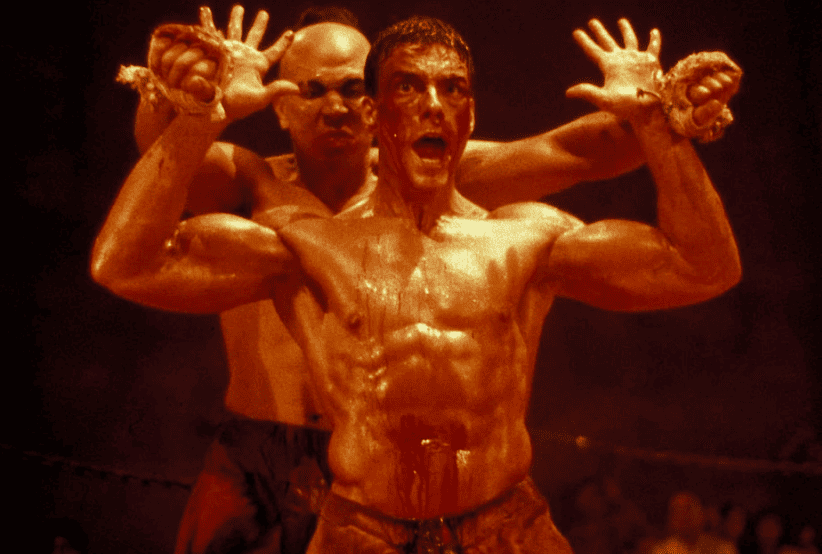Jean-Claude Van Damme como o personagem Kurt Sloane no Filme: Kickboxer: O Desafio do Dragão (1989).Um dos personagens mais famosos dos anos 80.