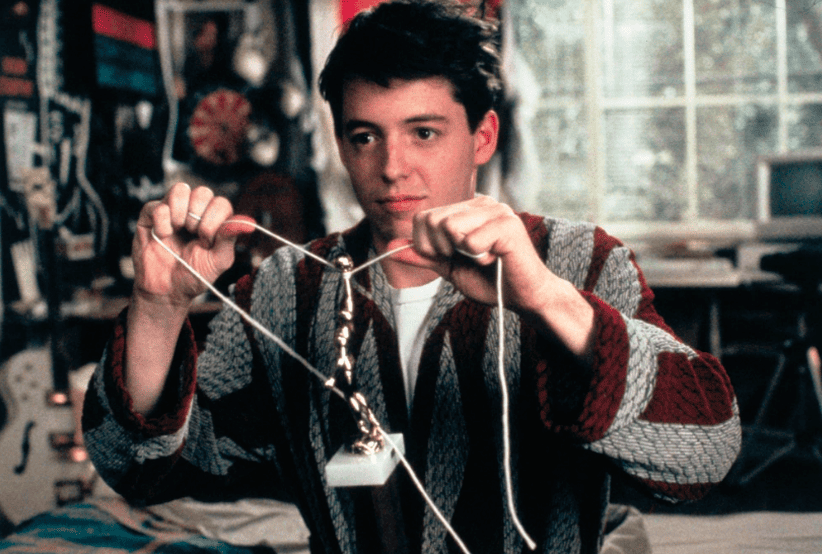 Matthew Broderick como Ferris Bueller no filme: Curtindo a Vida Adoidado (1986).Um dos personagens mais famosos dos anos 80.