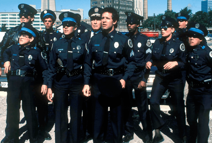 Larvell Jones fazendo suas imitações em Loucademia de Polícia. Um dos personagens mais famosos dos anos 80.