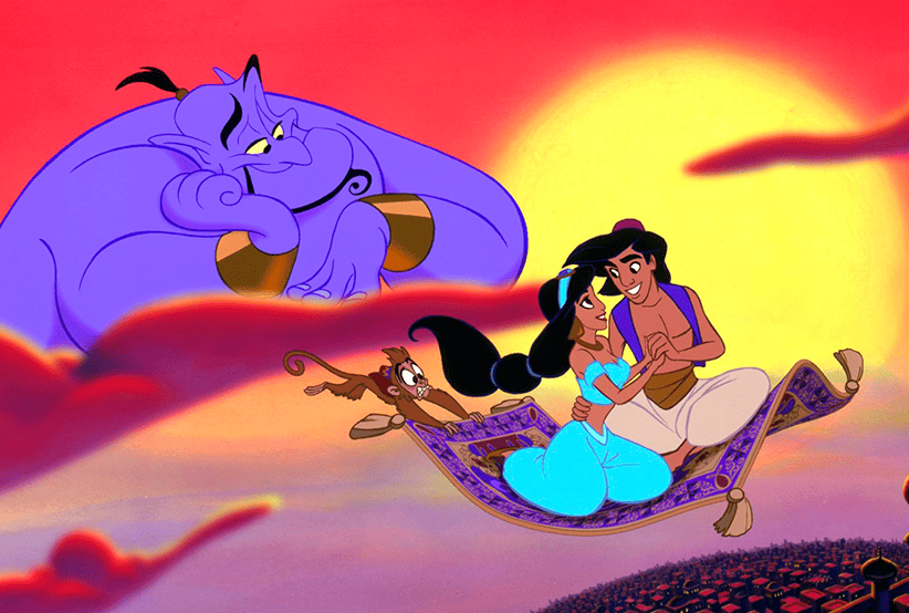 Robin Williams no Filme: Aladdin (1992). Em uma lista que reúne os personagens mais importantes dos anos 90.