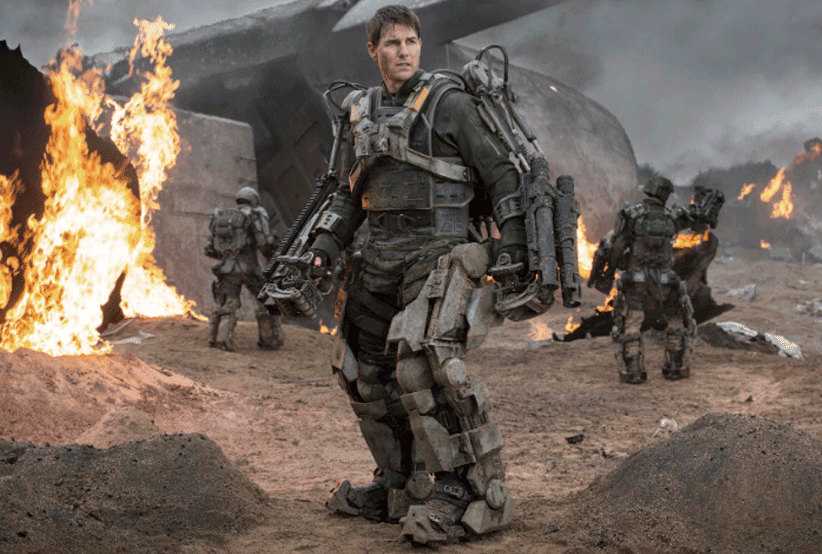 Tom Cruise no filme No Limite do Amanhã. Em uma lista com os filmes de Tom Cruise.