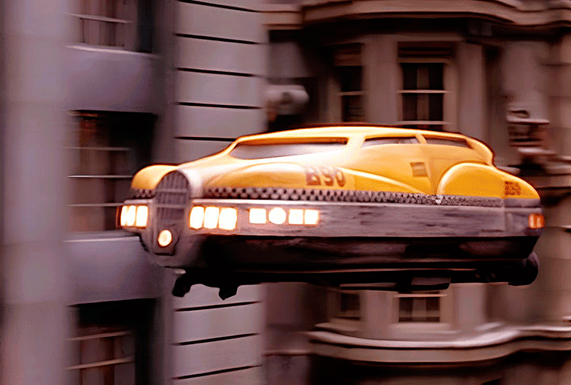 Imagem do carro taxi voador.Um dos carros mais desejados do cinema