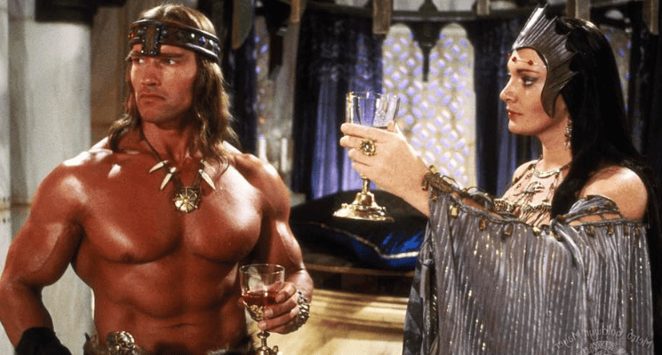 Arnold Schwarzenegger no filme Conan, O Destruidor(1984). Em uma lista 30 filmes indispensáveis da carreira.