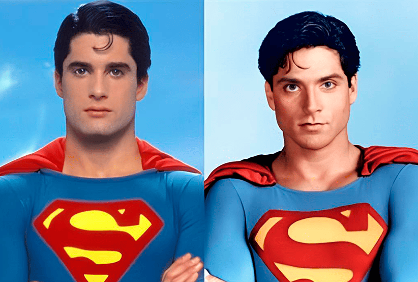 John Haymes Newton (esquerda) e Gerard Christopher (direita). Os dois atores que interpretaram Superman.