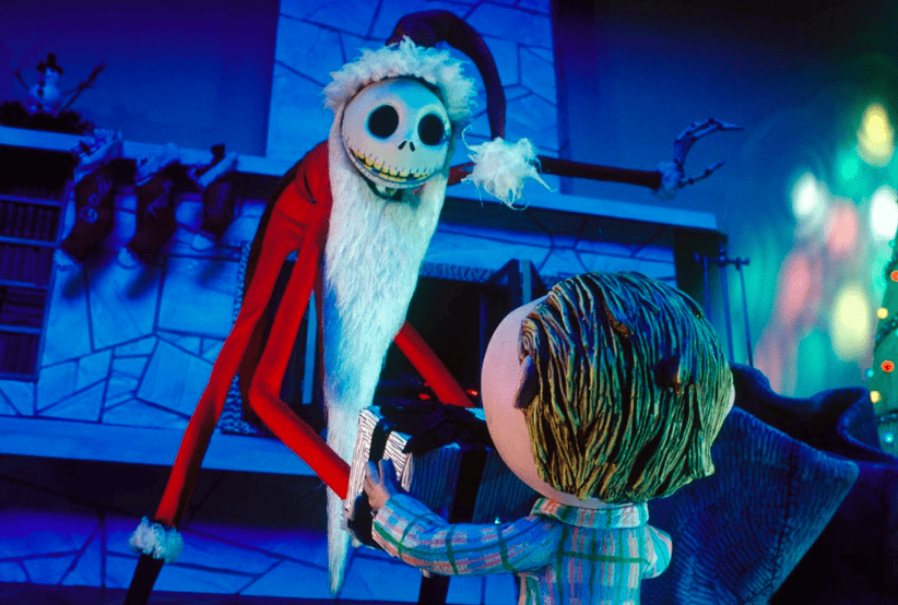 Jack Skellington (Chris Sarandon) no filme O Estranho Mundo de Jack (1993). Em uma lista dos melhores filmes de natal.