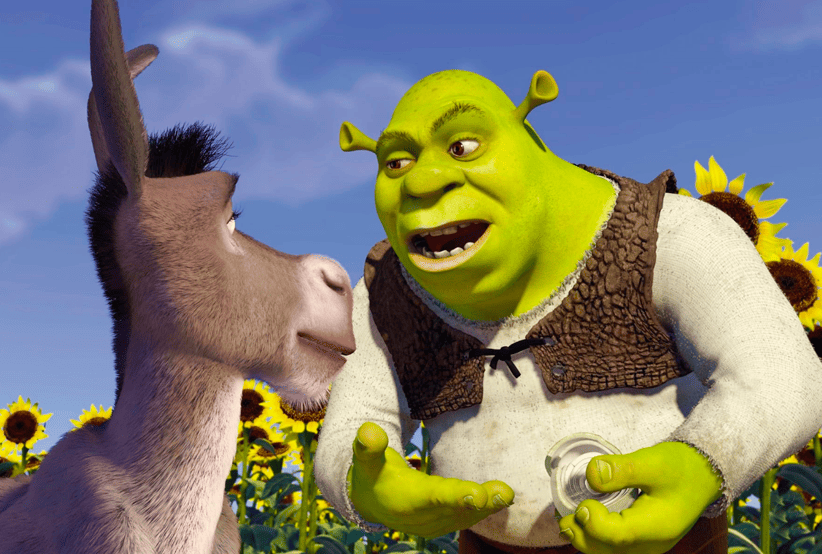 Eddie Murphy e Mike Myers em Sherek.Em uma lista que reúne os melhores filmes de Eddie Murphy.