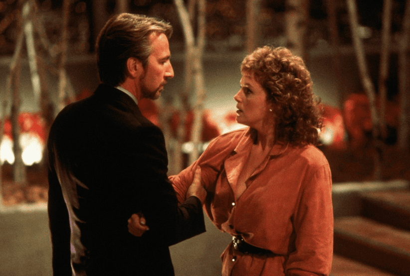 Alan Rickman e Bonnie Bedelia em Duro de Matar (1988). 15 curiosidades sobre Duro De Matar (1988).