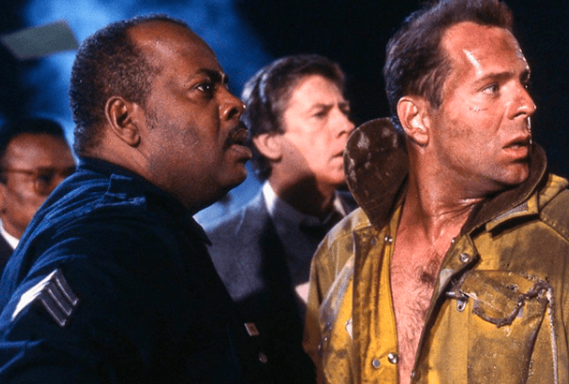 Reginald VelJohnson e Bruce Willis em Duro de Matar. 15 curiosidades sobre Duro De Matar (1988).