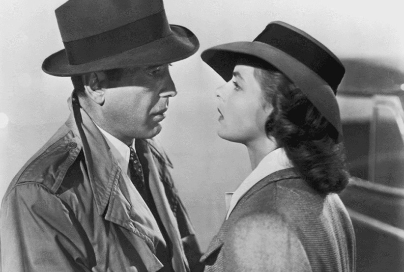 Casais do Cinema: Atores: Humphrey Bogart e Ingrid Bergman no Filme: Casablanca (1942)