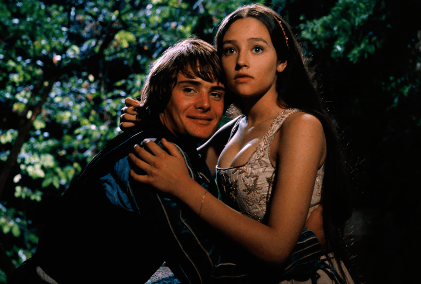 Casais do Cinema:  Leonard Whiting e Olivia Hussey no Filme: Romeu e Julieta (1962) 